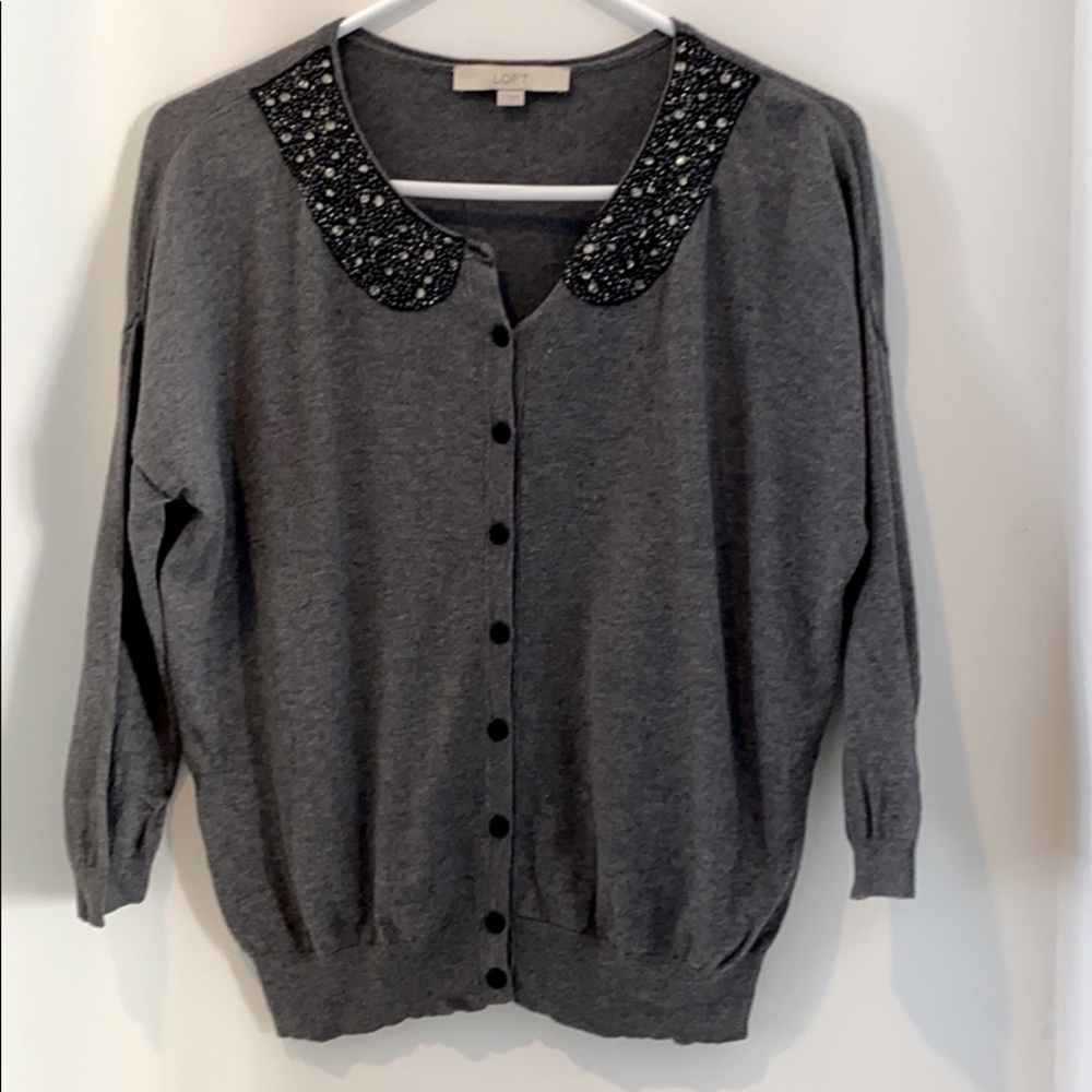 Ann Taylor Loft Gray Cardigan
